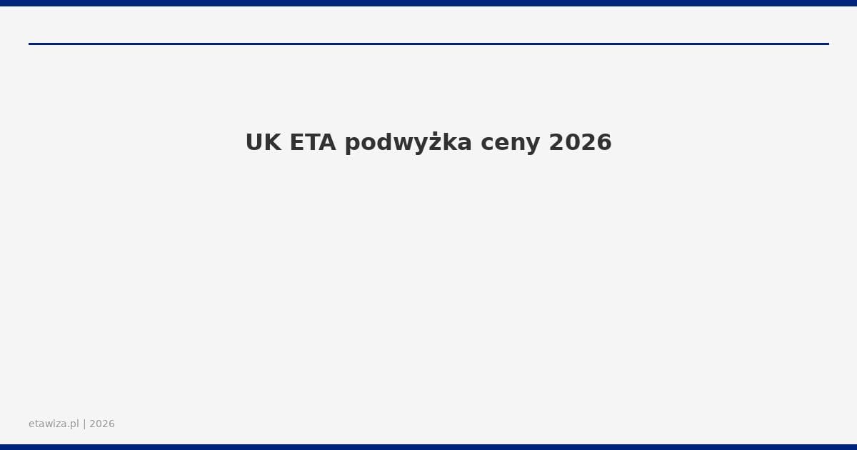 UK ETA podwyżka ceny 2026